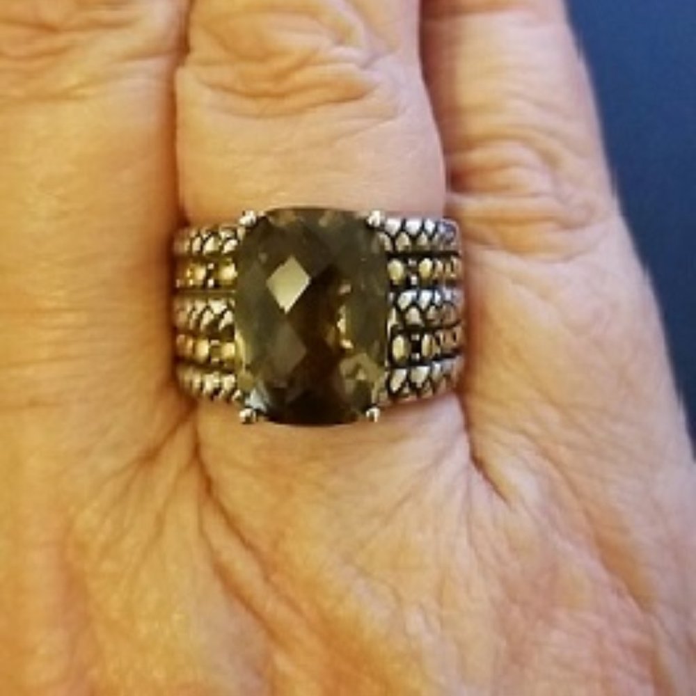 Effy® Smoky Quartz Ring in Sterling Silver and 18k